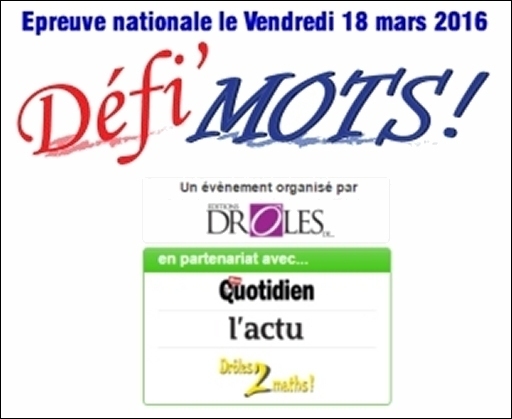Concours National "Défi' Mots !" (6°/5°/4°/3°) 