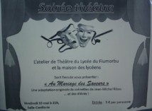 Représentation Théâtrale "Au Mariage des Saveurs" (par les élèves de l'Atelier Théâtre du Lycée)