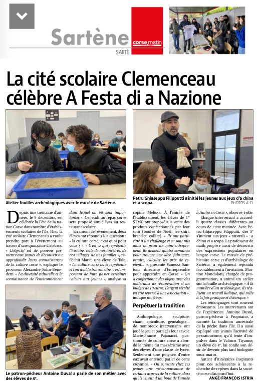 La Cité scolaire Georges CLEMENCEAU célèbre A Festa di a Nazione