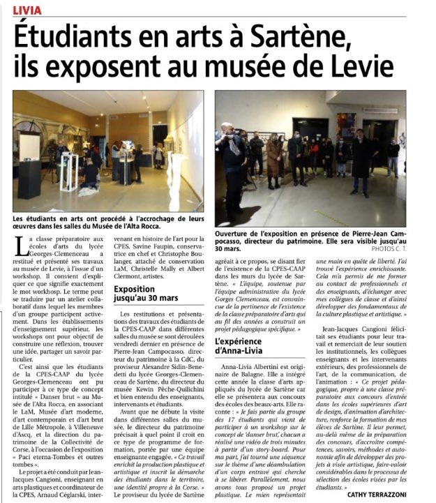 Vernissage de l'exposition des travaux des élèves de la CPES