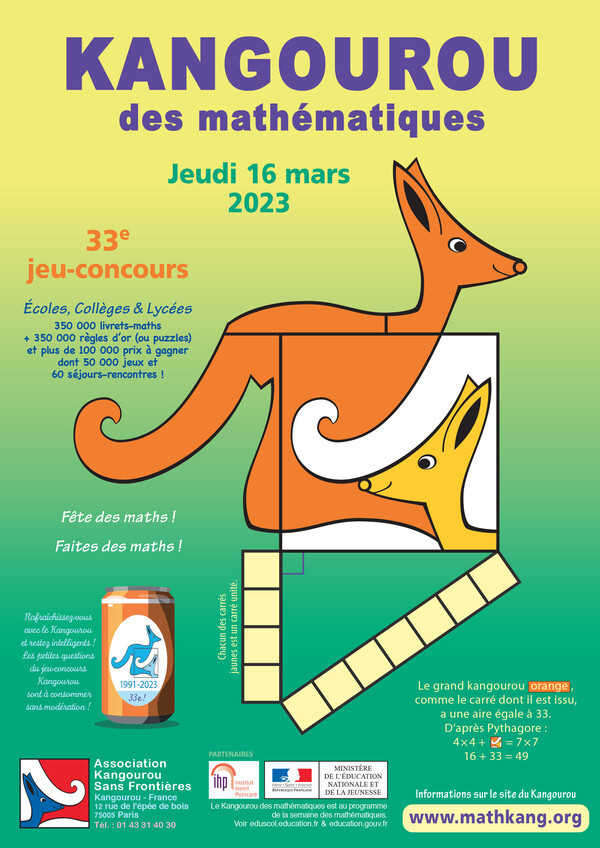 Concours Kangourou des Mathématiques 2023 Concours Kangourou des Mathématiques 2023