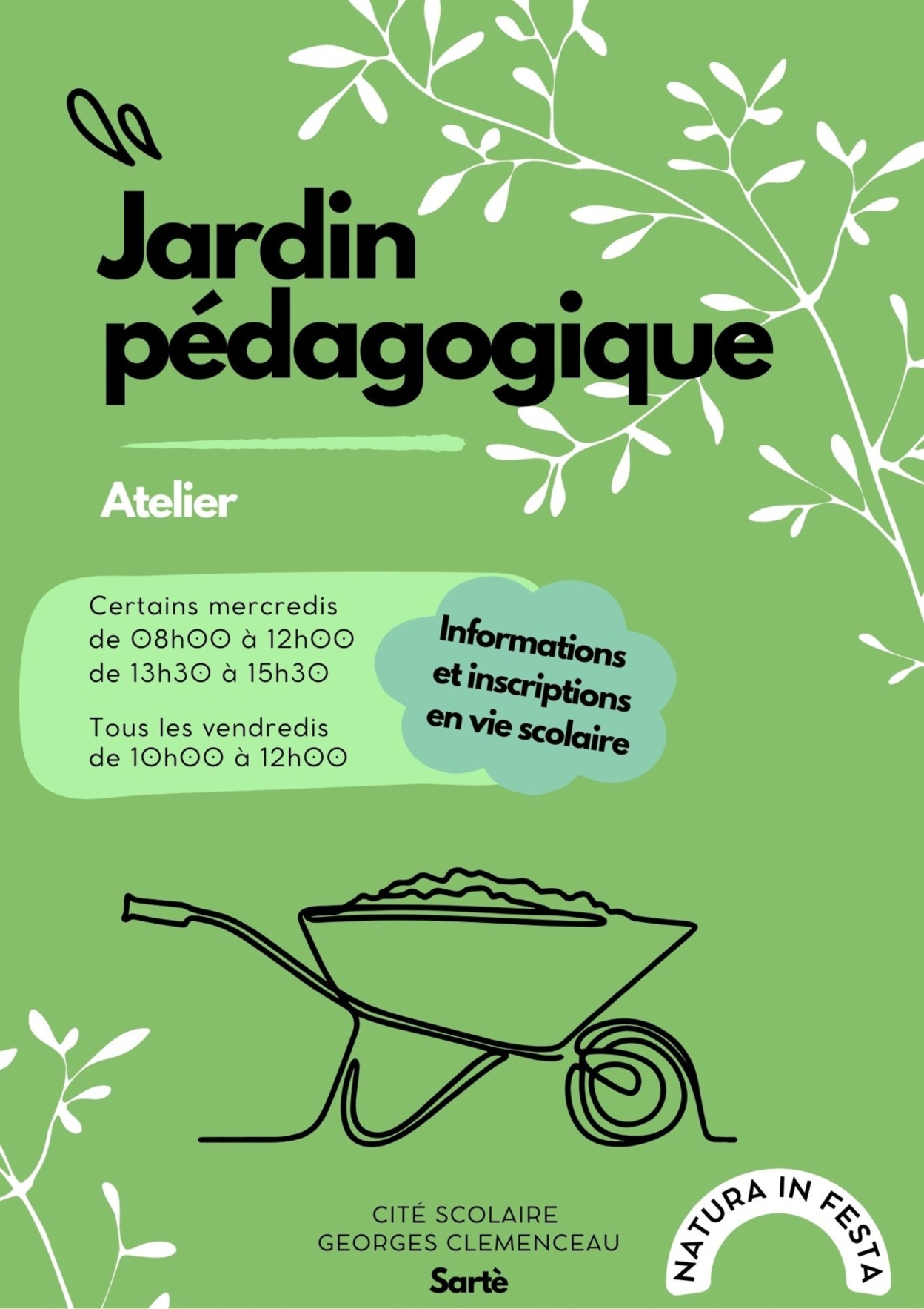 Atelier : Jardin pédagogique Atelier : Jardin pédagogique