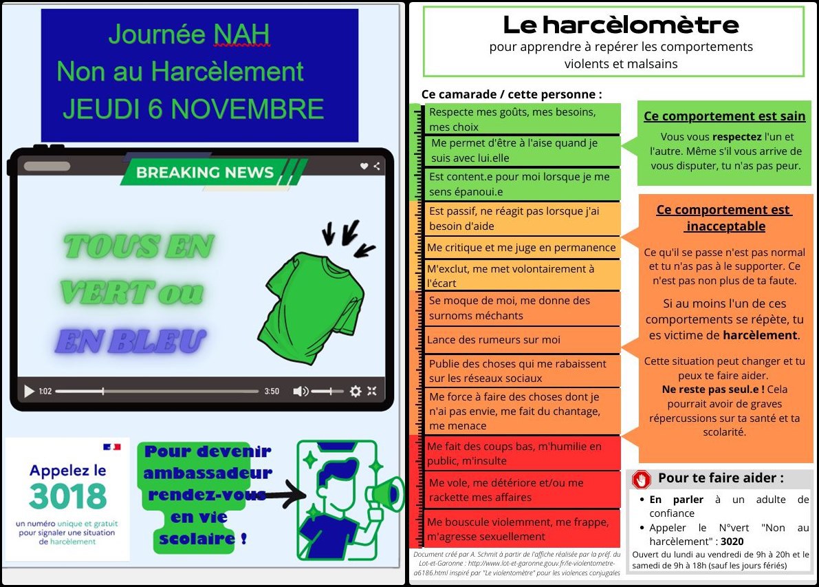 Mobilisation pour dire :                                       Non Au Harcèlement