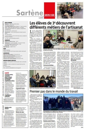 Les élèves de 3° découvrent différents métiers de l’artisanat Les élèves de 3° découvrent différents métiers de l’artisanat