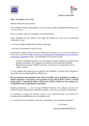 Inscriptions à la Cité Scolaire Clemenceau Inscriptions à la Cité Scolaire Clemenceau
