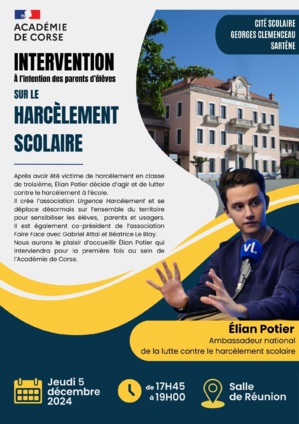 Intervention sur le harcèlement scolaire