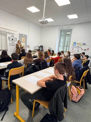 Visite de la Présidente de l'Assemblée de Corse, Marie-Antoinette Maupertuis, dans le cadre de l'Assemblea di i zitelli (10ème édition)
