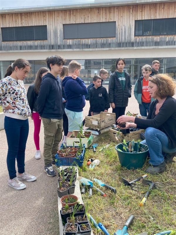 Les éco-délégués volontaires embellissent la cour : un partenariat avec le CPIE Les éco-délégués volontaires embellissent la cour : un partenariat avec le CPIE