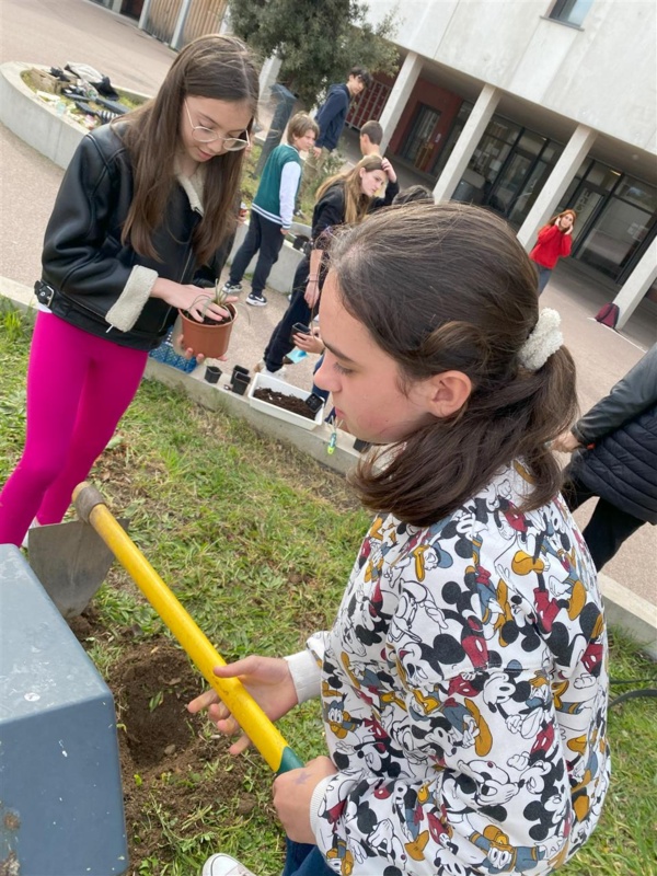 Les éco-délégués volontaires embellissent la cour : un partenariat avec le CPIE Les éco-délégués volontaires embellissent la cour : un partenariat avec le CPIE