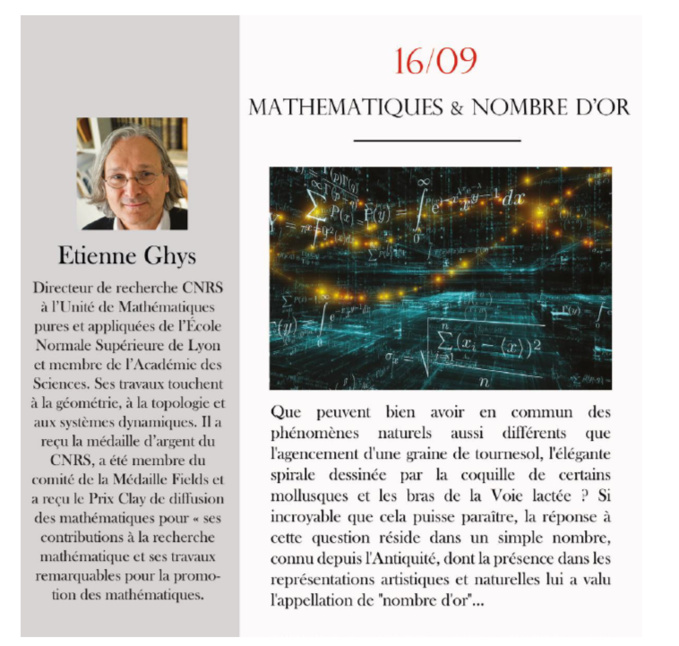 Conférence d'Etienne Ghys - 16 /09/ 2018