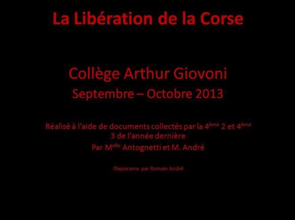 Exposition sur la libération de la Corse