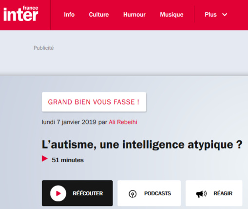 Emission radio : "L'autisme, une intelligence atypique?" Emission radio : "L'autisme, une intelligence atypique?"