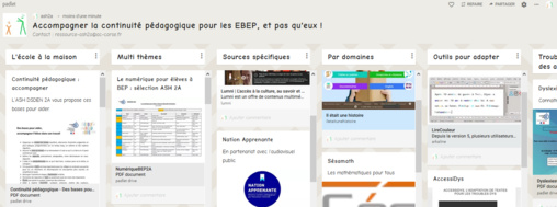 Mutualisation de ressources pour la continuité pédagogique des EBEP Mutualisation de ressources pour la continuité pédagogique des EBEP