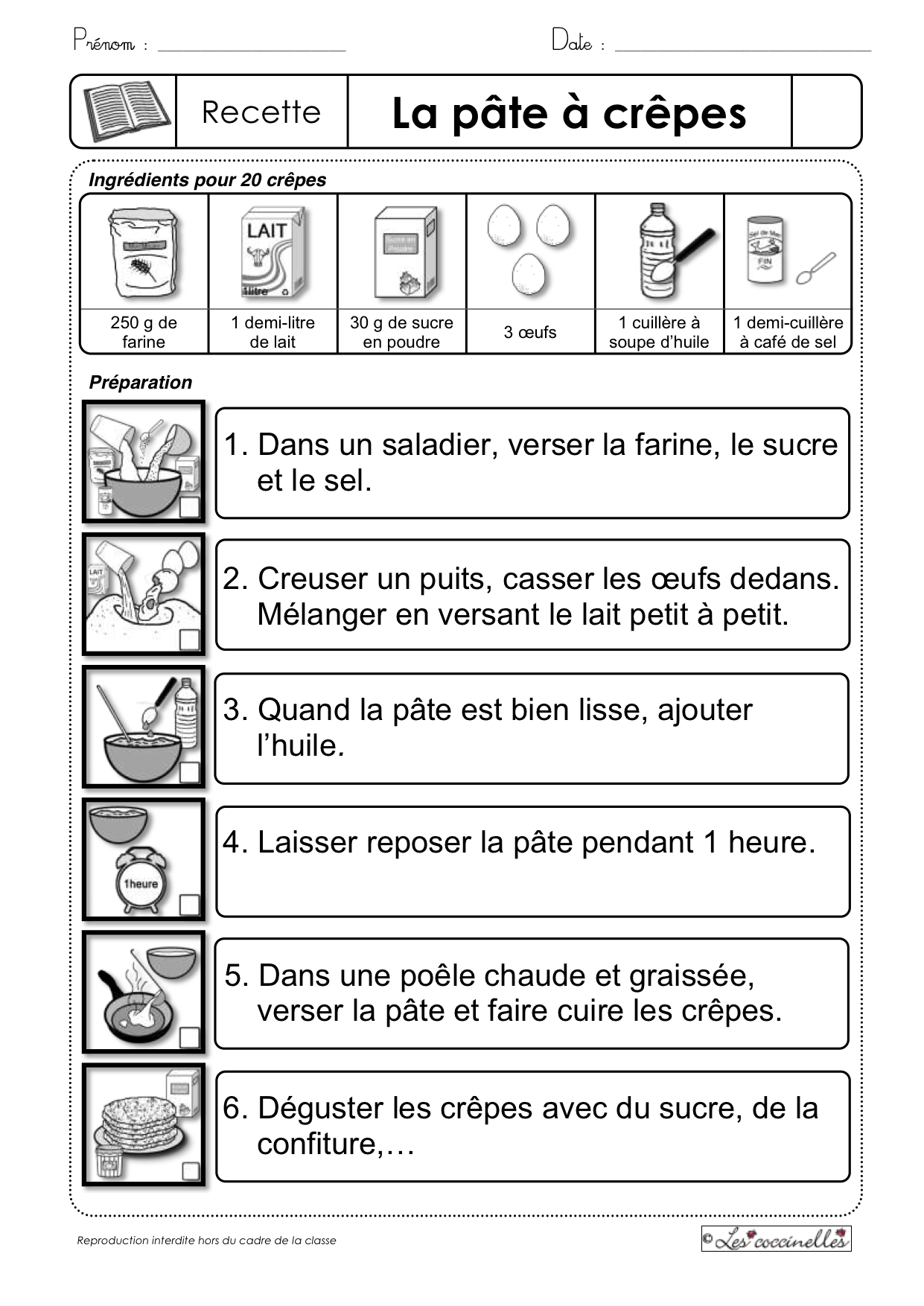 Fiche Recette Crepes Maternelle Crêpes 32 les crêpes à l'école!