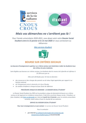 Demandes de bourses et de logements