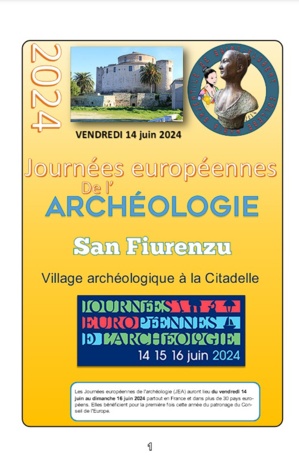 Journées Européennes d'Archéologie | San Fiurenzu 2024